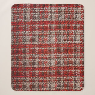 Rotes Tartan-Gewebe: Texturierter Hintergrund Sherpadecke