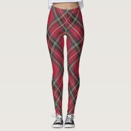 Rotes Tartan-kariertes Muster-schottisches Leggings