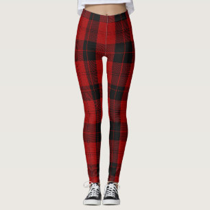 Rotes Tartan-Weihnachten Leggings
