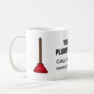 Rotes Tauchergeschäft-Logo Klempnerdienst Kaffeetasse