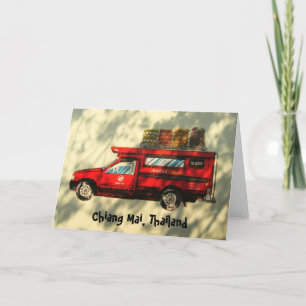 Rotes Taxi im Chiang Mai Karte