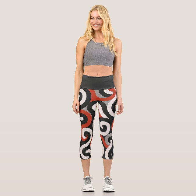 Rotes Team Capri Leggings (Vorderseite)