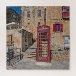 Rotes Telefonhäuschen in Valletta Malta Puzzle