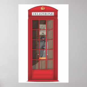 Rotes Telefonhäuschen Poster