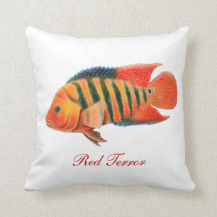 Rotes Terrorcichlid-Fisch-Kissen Kissen