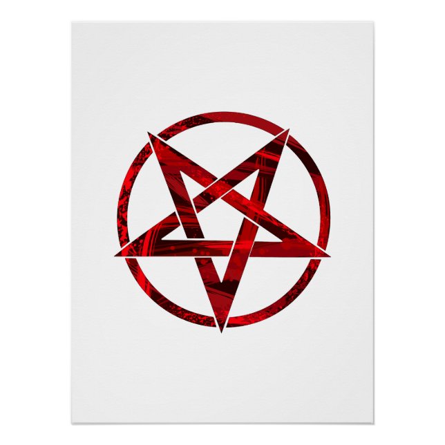 Rotes Teufel-Pentagramm Poster (Vorderseite)