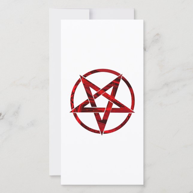 Rotes Teufel-Pentagramm Save The Date (Vorderseite)
