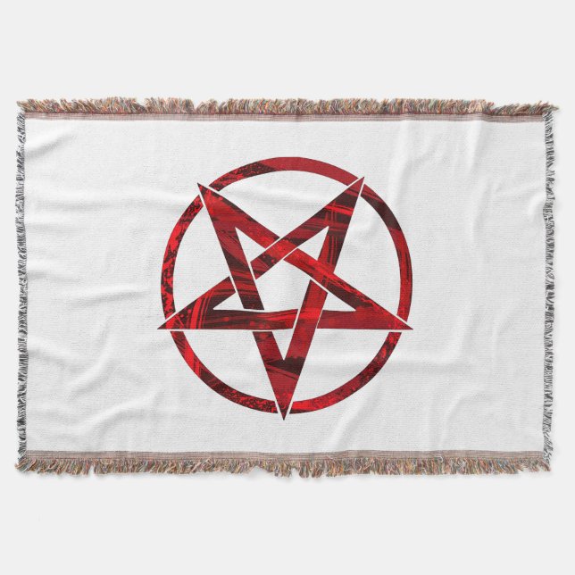 Rotes Teufels-Pentagramm Decke (Vorderseite)