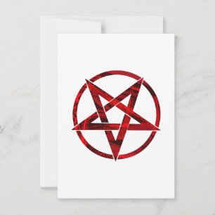 Rotes Teufels-Pentagramm Einladung