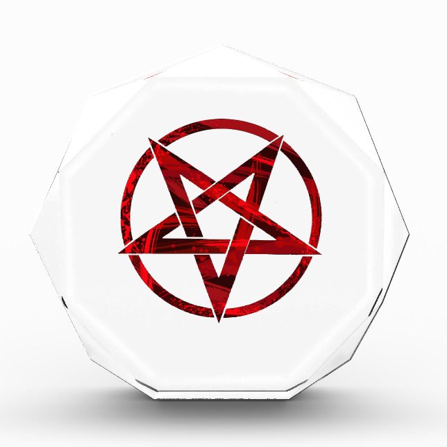 Rotes Teufels-Pentagramm Fotoblock (Vorderseite)