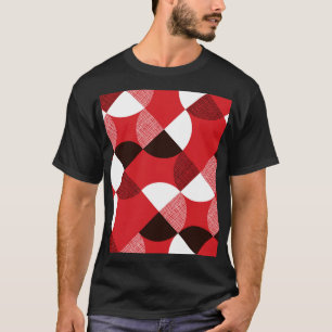 Rotes Texturiertes Diagonales Dynamisches Muster T-Shirt