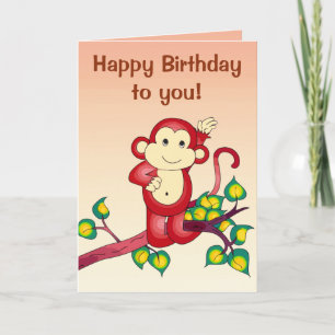 Rotes Tier Geburtstag Karte