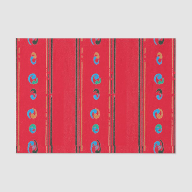 ROTES TISSUPAPIER JAPANISCH WOODBLOCK DRUCKEN SEIDENPAPIER (Vorderseite)