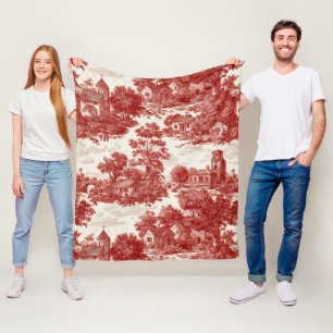 Rotes Toile-Landbild (8) Fleecedecke