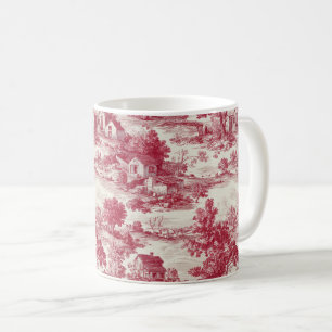 Rotes Toile-Landschaftsmuster Kaffeetasse