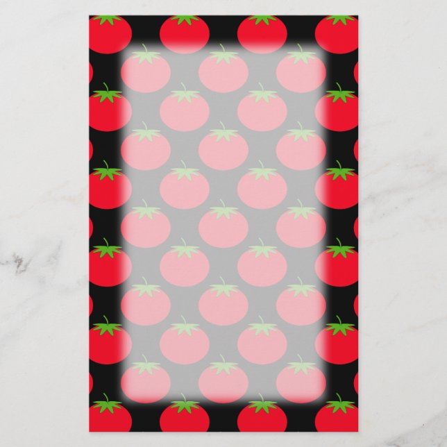 Rotes Tomate-Muster Briefpapier (Vorderseite)