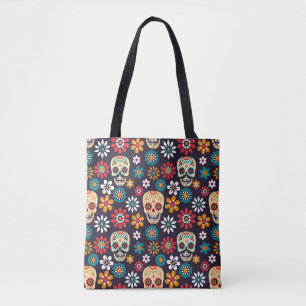 Rotes Totenkopf-Blumenmuster