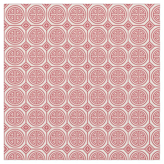 Rotes traditionelles geometrisches chinesisches stoff (Nahaufnahme)