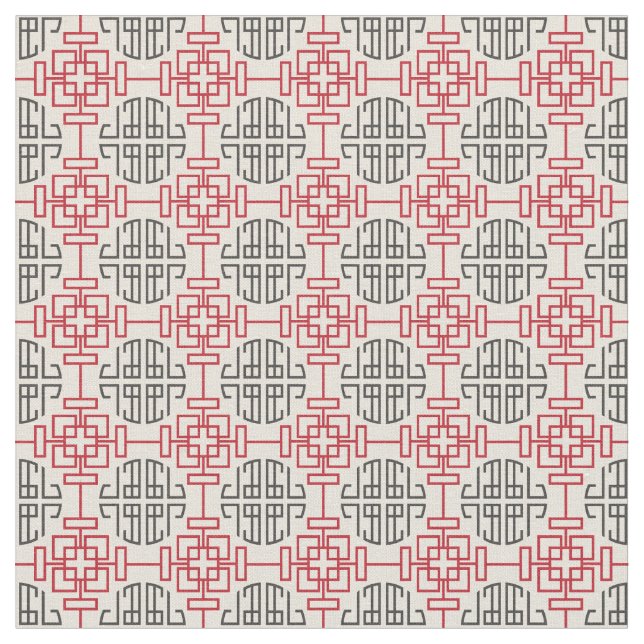 Rotes traditionelles geometrisches chinesisches stoff (Nahaufnahme)