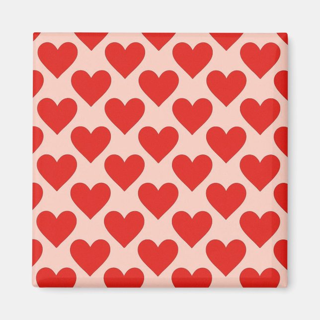 Rotes, traditionelles Herz zum Valentinstag Magnet (Vorne)
