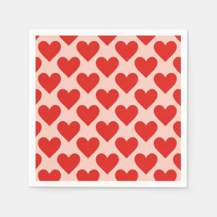Rotes, traditionelles Herz zum Valentinstag Serviette