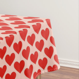 Rotes, traditionelles Herz zum Valentinstag Tischdecke