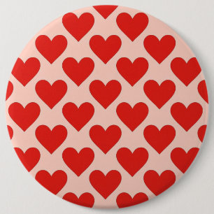 Rotes, traditionelles Valentinstag-Herz Button