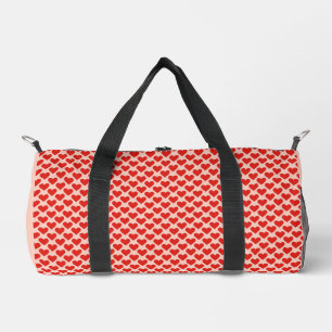 Rotes, traditionelles Valentinstag-Herz Duffle Bag