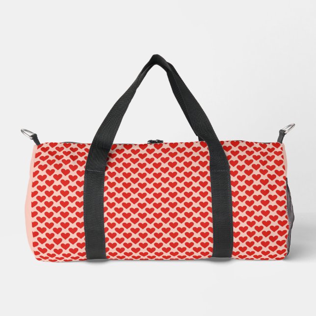 Rotes, traditionelles Valentinstag-Herz Duffle Bag (Vorderseite)