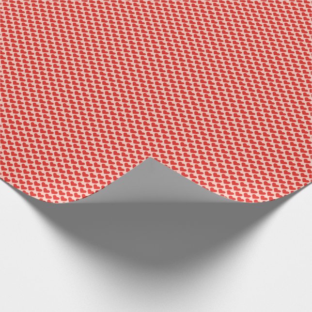Rotes, traditionelles Valentinstag-Herz Geschenkpapier (Ecke)