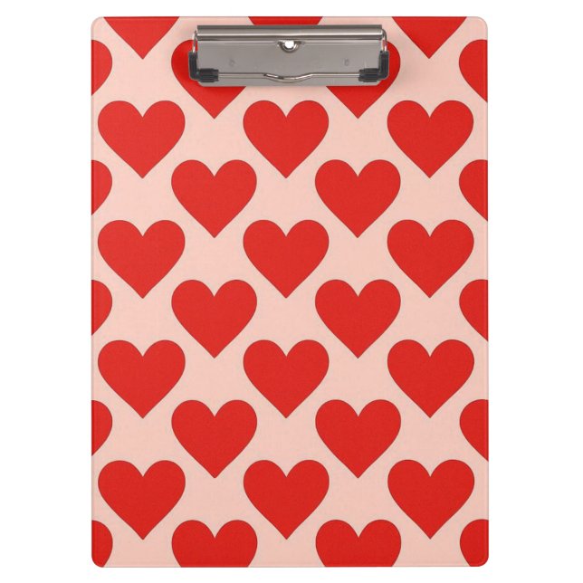 Rotes, traditionelles Valentinstag-Herz Klemmbrett (Vorderseite)