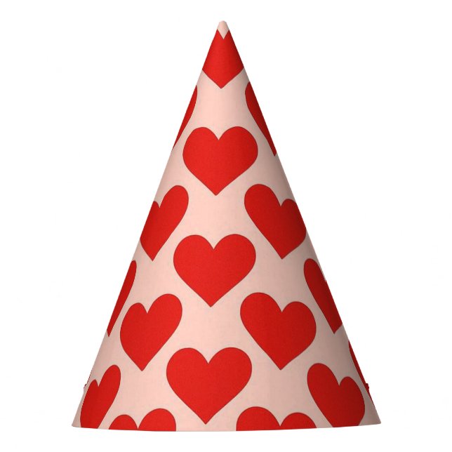 Rotes, traditionelles Valentinstag-Herz Partyhütchen (Vorderseite)