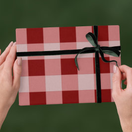 Rotes traditionelles Weihnachten - Kariertes Strei Geschenkpapier