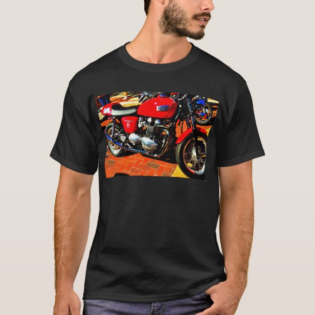 Rotes Triumph-Motorrad T-Shirt (Vorderseite)