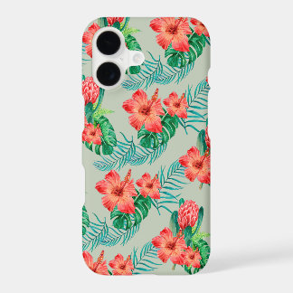 Rotes tropisches Floral auf Salbei