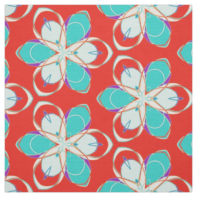 Rotes tropisches Muster Stoff (Muster)