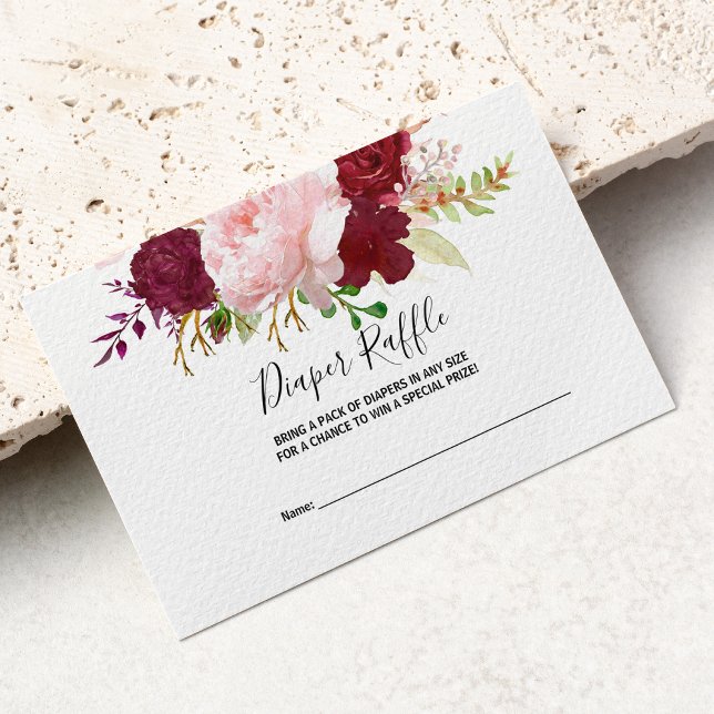 Rotes tropisches und romantisches Windeln Begleitkarte (Von Creator hochgeladen)