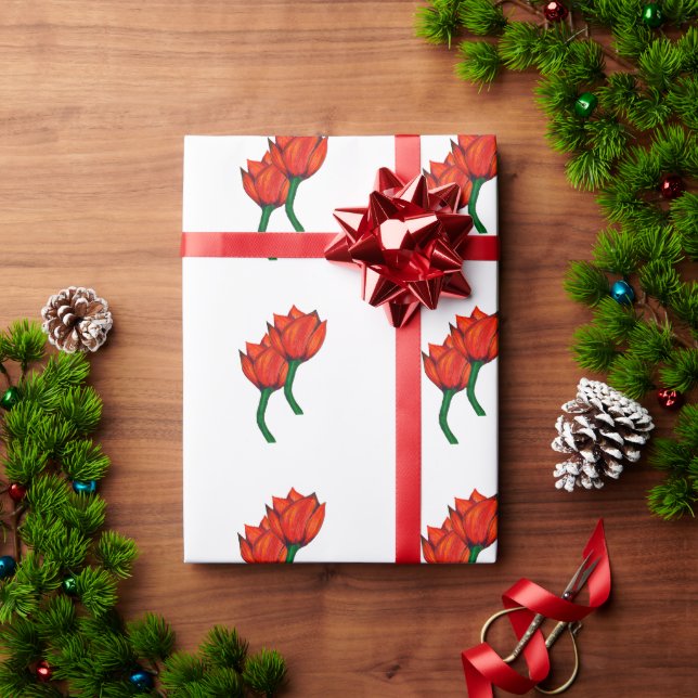 Rotes Tulpe-Packpapier Geschenkpapier (Feiertagsgeschenk)