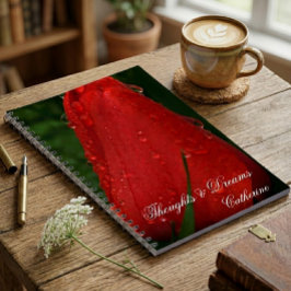 Rotes Tulpen-Makrofoto Personalisiertes Notizbuch Notizblock