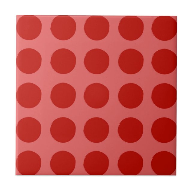 Rotes Tupfenmuster Fliese (Vorderseite)
