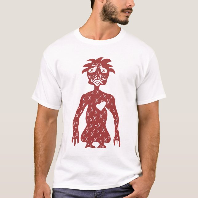Rotes Typweißt-stück T-Shirt (Vorderseite)