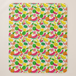 Rotes u. gelbes tropische Frucht-Muster Sherpadecke