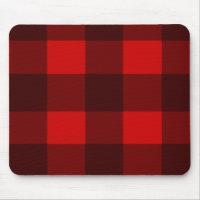 Rotes u. schwarzes kariertes Mousepad