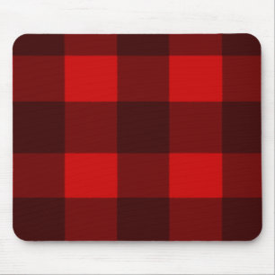 Rotes u. schwarzes kariertes Mousepad