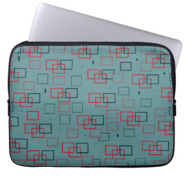 Rotes und Aquamarines Squares Delight Laptopschutzhülle