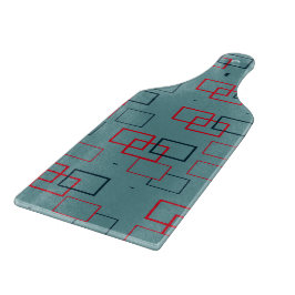 Rotes und Aquamarines Squares Delight Schneidebrett