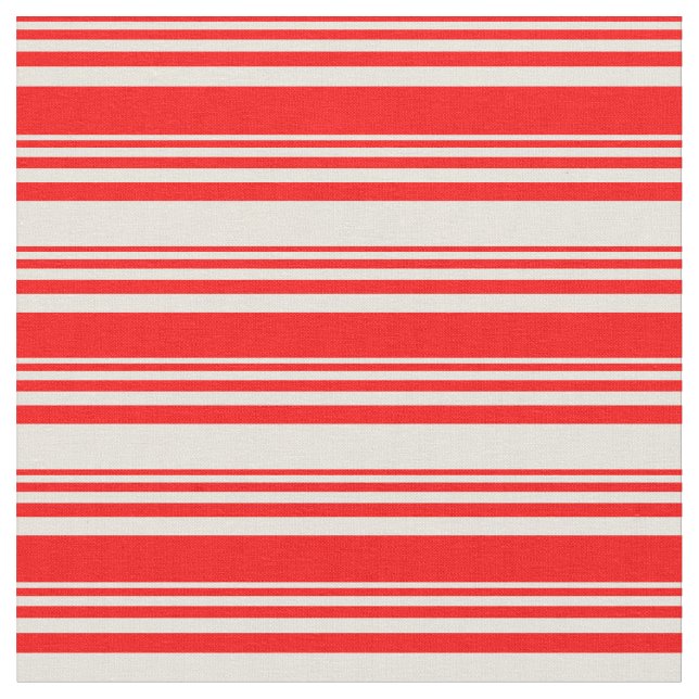 Rotes und Beige Muster der Streifen Stoff (Nahaufnahme)
