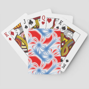 Rotes und blau gekrümmtes Fraktal Spielkarten