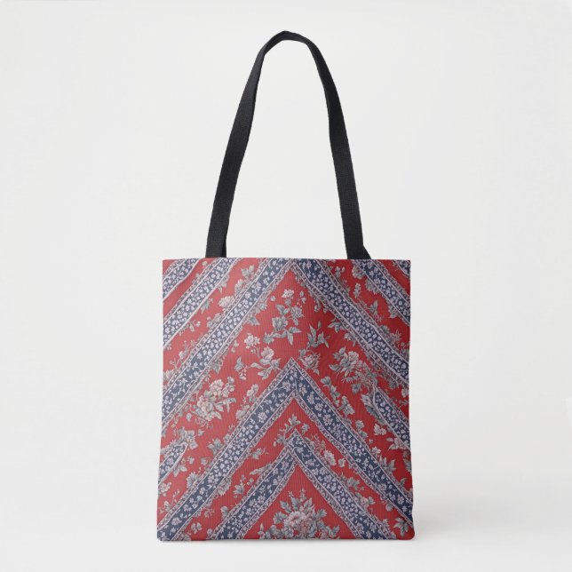 Rotes und blaues Blumen-Bandana-Muster (Vorderseite)