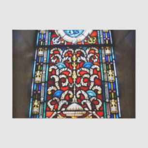 Rotes und blaues Buntglas Seidenpapier